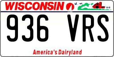 WI license plate 936VRS