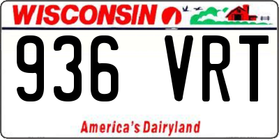 WI license plate 936VRT