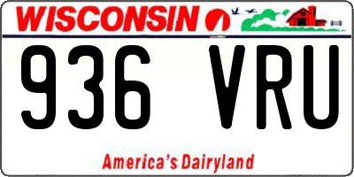 WI license plate 936VRU