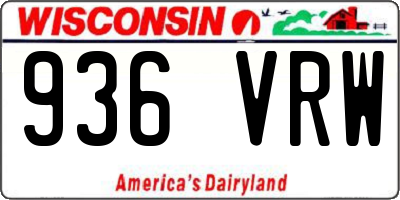WI license plate 936VRW