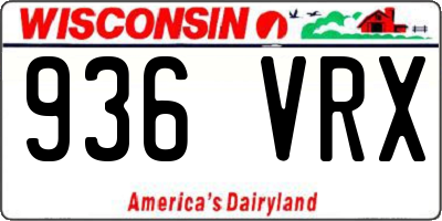 WI license plate 936VRX