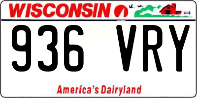 WI license plate 936VRY