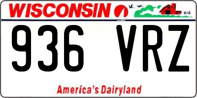 WI license plate 936VRZ