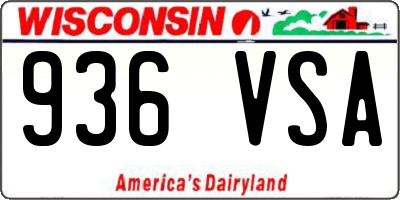 WI license plate 936VSA