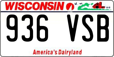WI license plate 936VSB