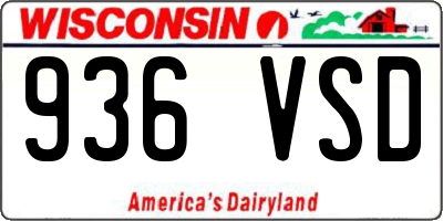 WI license plate 936VSD