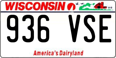 WI license plate 936VSE