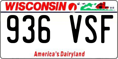 WI license plate 936VSF