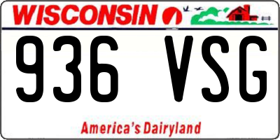 WI license plate 936VSG
