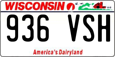 WI license plate 936VSH