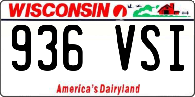 WI license plate 936VSI