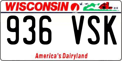 WI license plate 936VSK