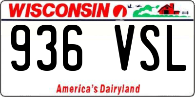 WI license plate 936VSL