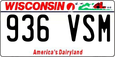 WI license plate 936VSM