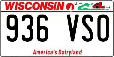 WI license plate 936VSO