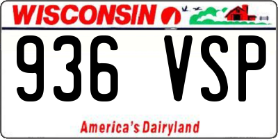 WI license plate 936VSP