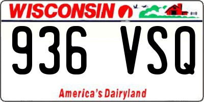 WI license plate 936VSQ