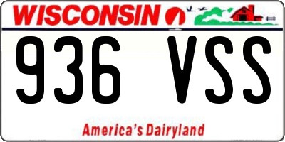 WI license plate 936VSS