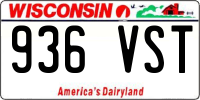 WI license plate 936VST