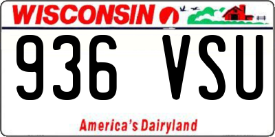 WI license plate 936VSU
