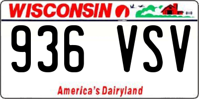 WI license plate 936VSV