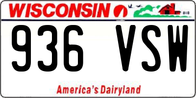 WI license plate 936VSW