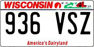 WI license plate 936VSZ