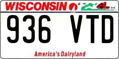 WI license plate 936VTD