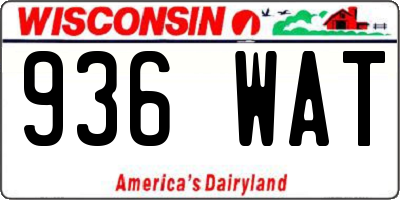 WI license plate 936WAT