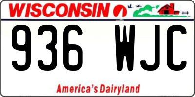 WI license plate 936WJC