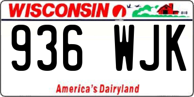 WI license plate 936WJK