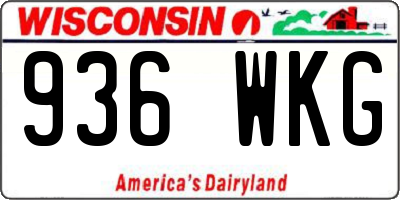 WI license plate 936WKG