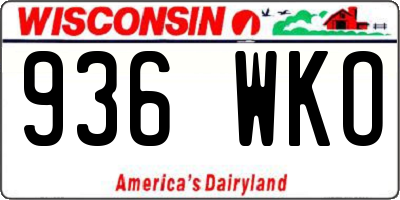 WI license plate 936WKO