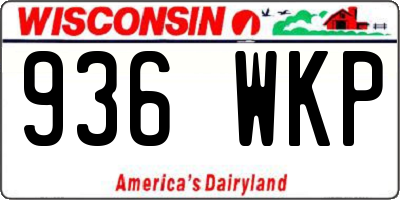 WI license plate 936WKP