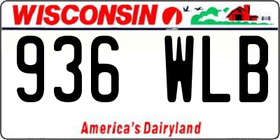 WI license plate 936WLB