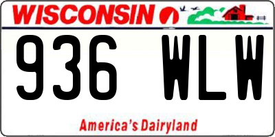 WI license plate 936WLW