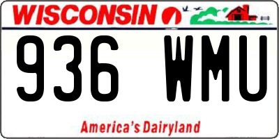 WI license plate 936WMU