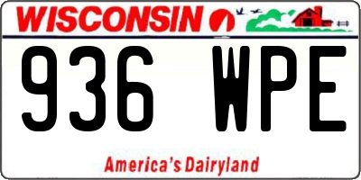 WI license plate 936WPE