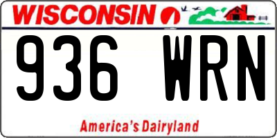 WI license plate 936WRN