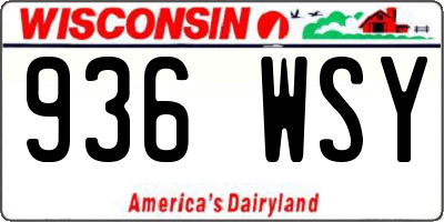 WI license plate 936WSY