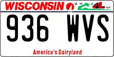 WI license plate 936WVS