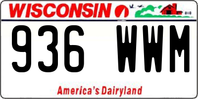 WI license plate 936WWM
