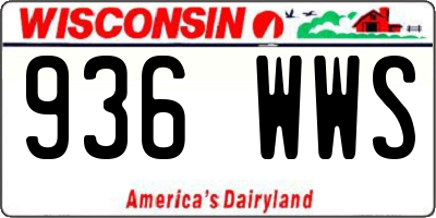 WI license plate 936WWS