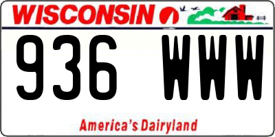 WI license plate 936WWW