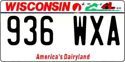 WI license plate 936WXA