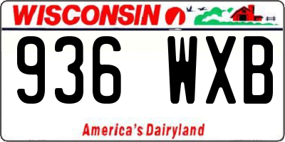 WI license plate 936WXB