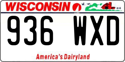 WI license plate 936WXD