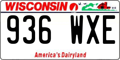 WI license plate 936WXE