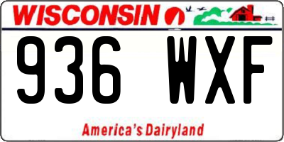 WI license plate 936WXF