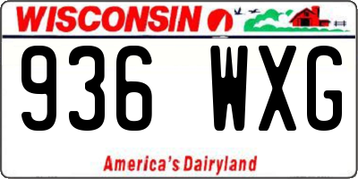 WI license plate 936WXG